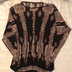 Black and Tan Chiffon Tunic